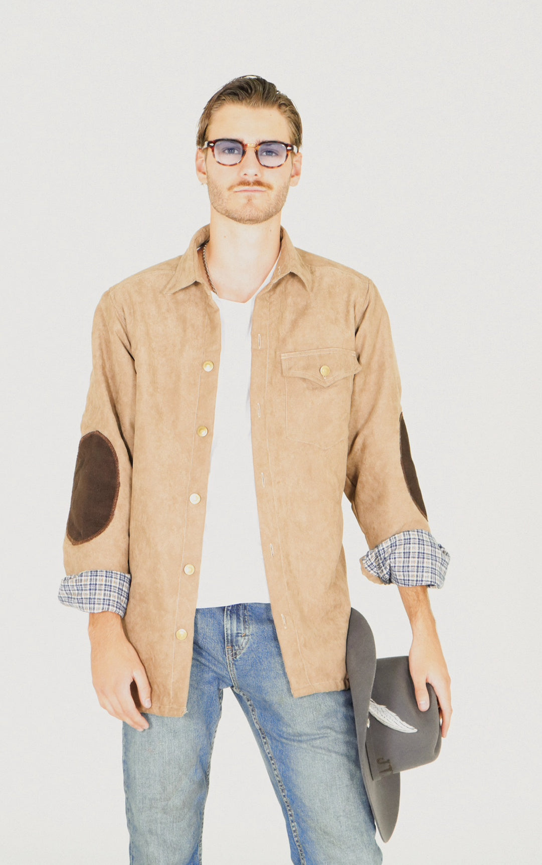 CAMISA TADEO| GAMUZA BEIGE